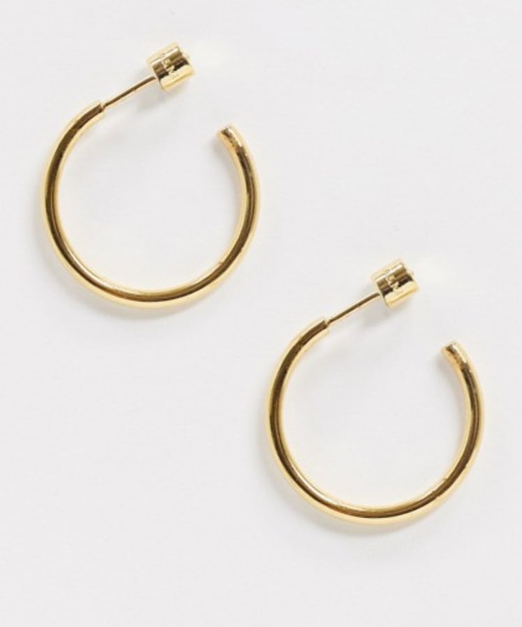 Astrid & Miyu Chunky Hoop Earrings in Sterling Silver with Gold Plated