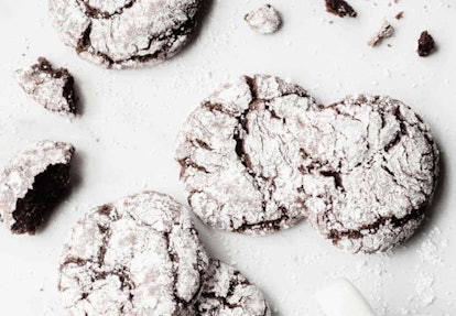 Chocolate crumpled cookies use cake mix instead of flour.