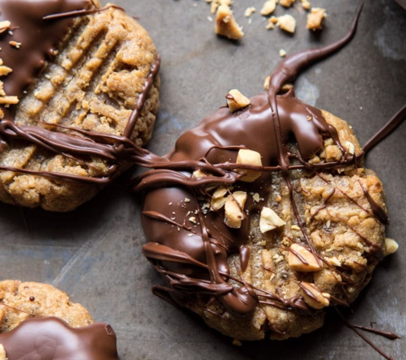 These peanut butter cookies are only five ingredients and flour free.