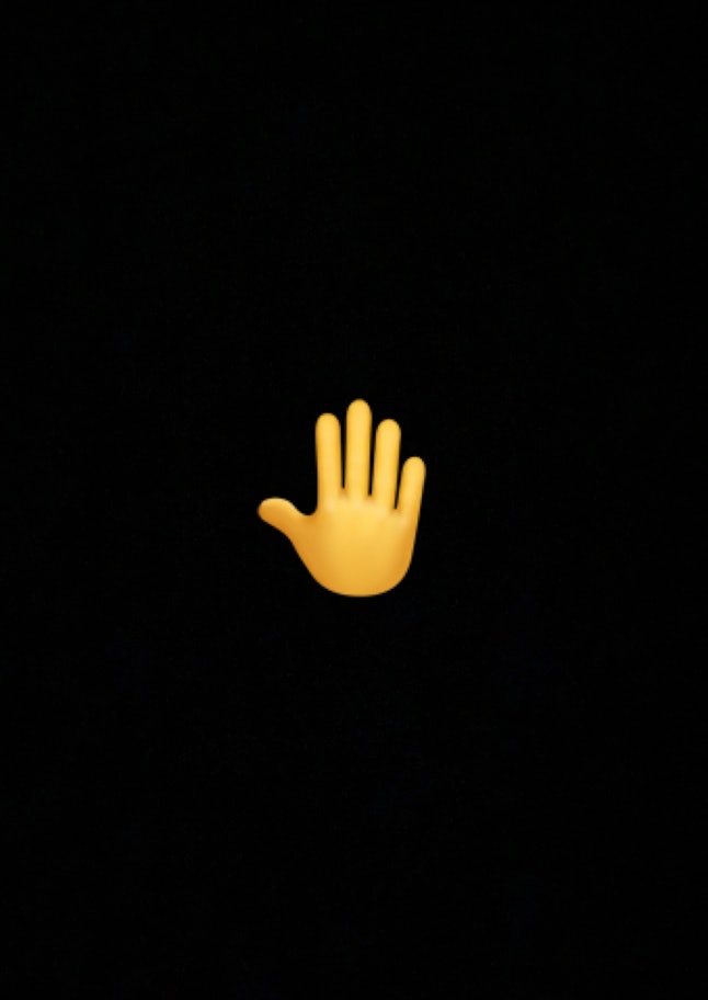 The hand emoji is meant to represent someone raising their hand or volunteering.