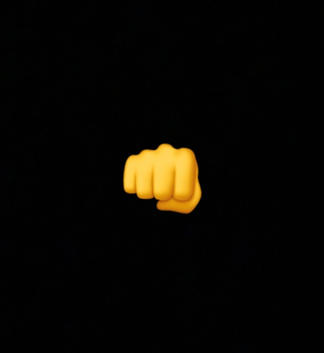 The knuckles emoji is meant to represent someone fist-bumping.