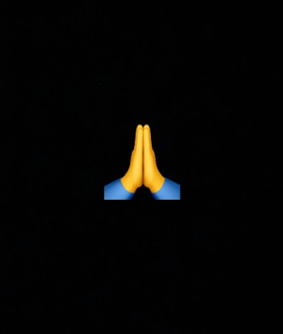 This emoji can represent either prayer hands or high-fiving. 