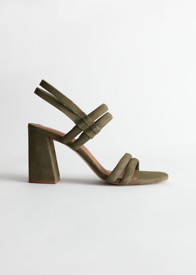 & Other Stories Suede Slingback Heeled Sandals