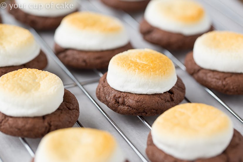 These hot chocolate cookies use cake mix instead of flour.