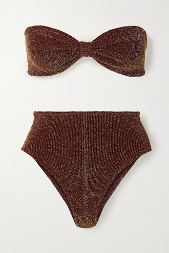 Posey Metallic Seersucker Bandeau Bikini