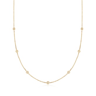 Ross Simons .20ct t.w. Diamond Station Necklace in 14kt Yellow Gold
