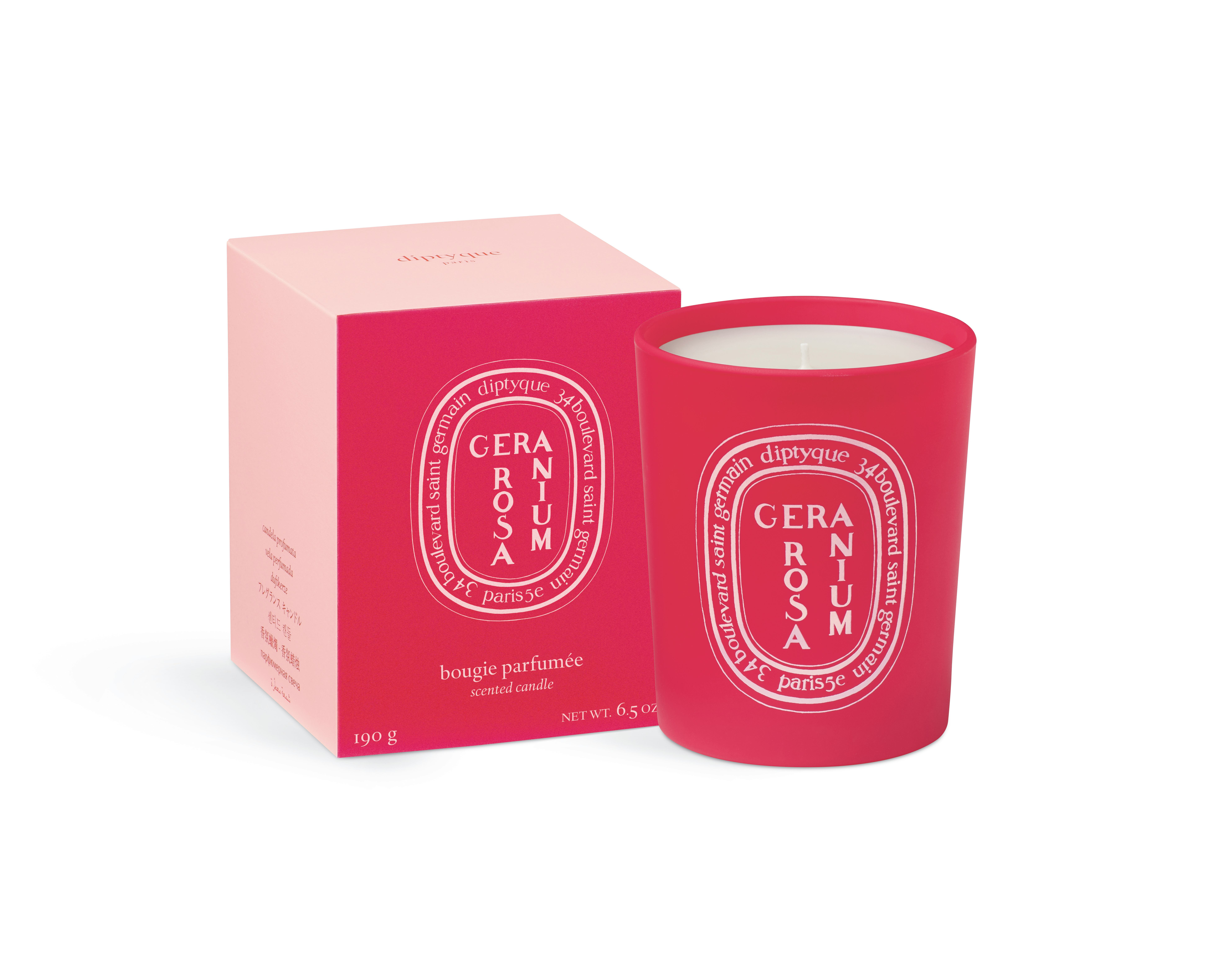 diptyque GERANIUM ROSAキャンドル 190g オードトワレ付 Geranium Rosa - Classic candle | Diptyque Paris