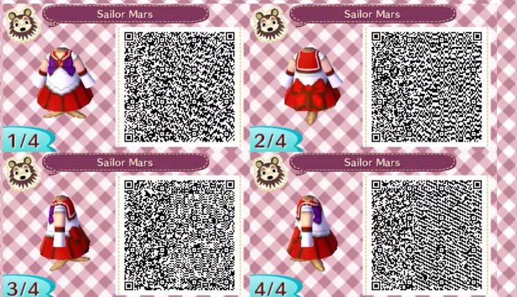 Sailor Mars costumes for Animal Crossing: New Horizons