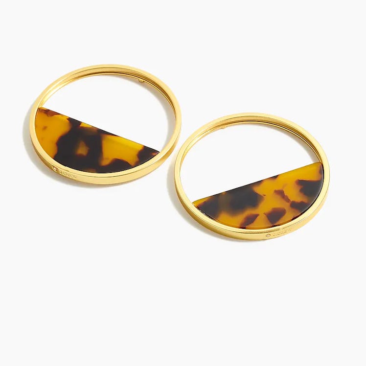 J.Crew Tortoise Half-Disc Earrings 