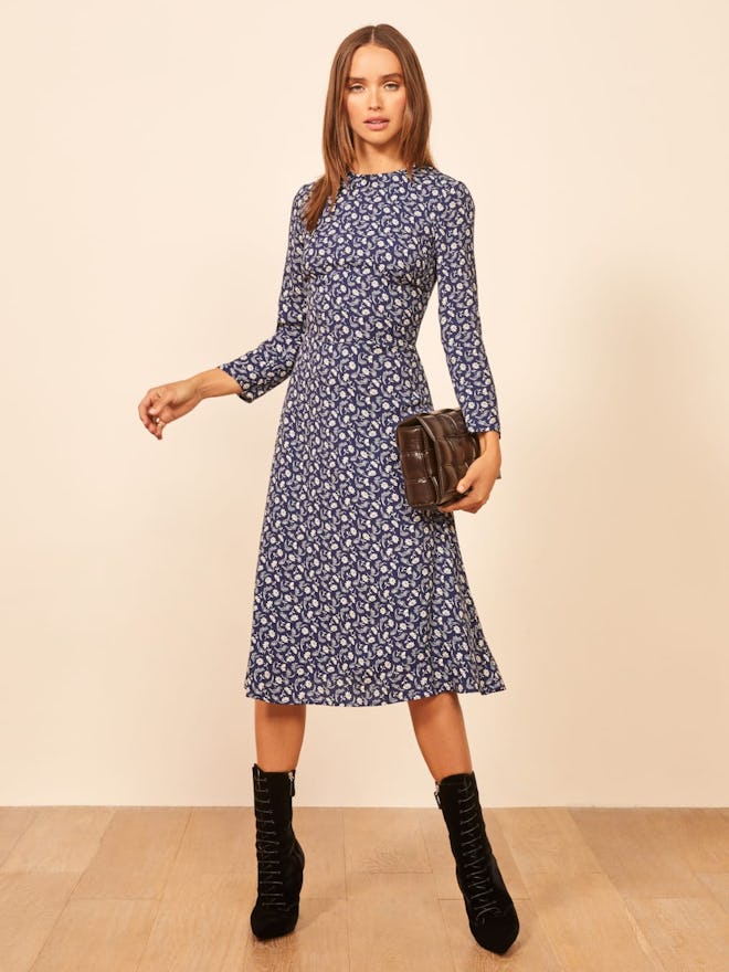 Reformation Moon Floral Long Sleeve Dress