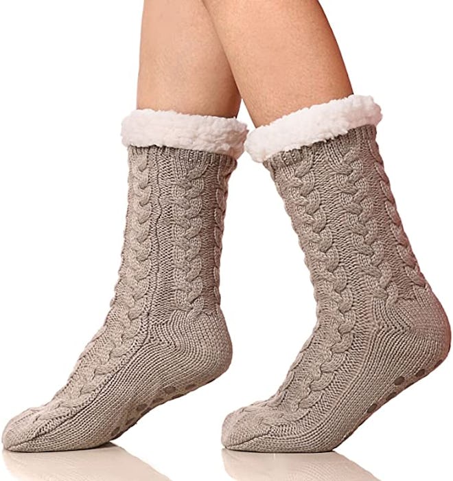 SDBING Fuzzy Fleece-lined Slipper Socks