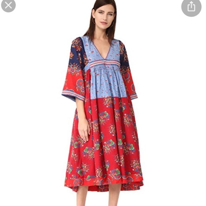 Milena Embroidered Floral Midi Dress