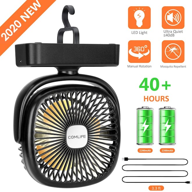 ComLife Portable LED Lantern with Tent Fan