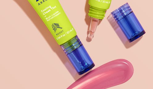Swatch and packaging for Arrow's Cooling Cheek Tint.