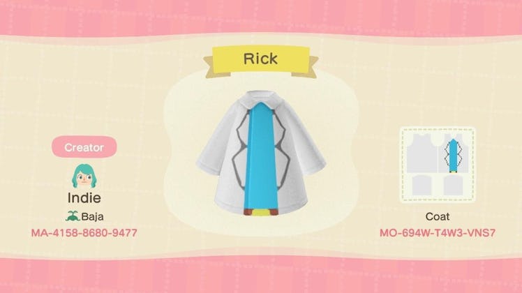 Rick costumes for Animal Crossing: New Horizons