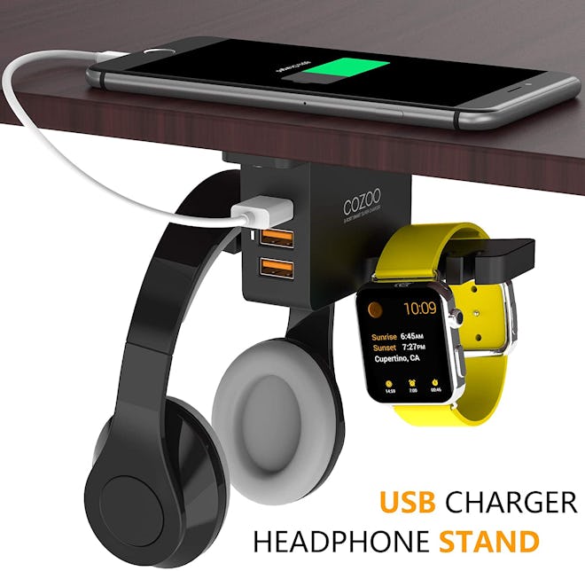 COZOO Under Desk Headset Holder and Charging Station