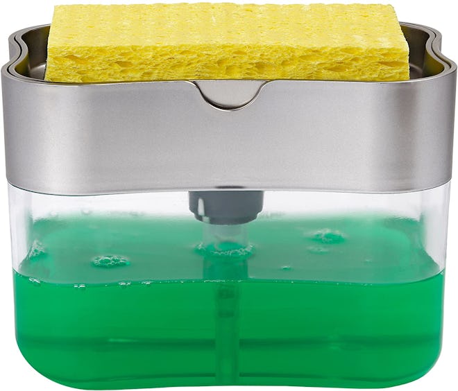 S&T INC. Soap Pump Dispenser and Sponge Holder
