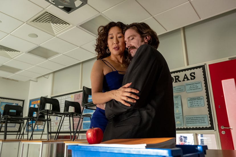 Sandra Oh as Eve Polastri and Owen McDonnell as Niko Polastri on Killing Eve