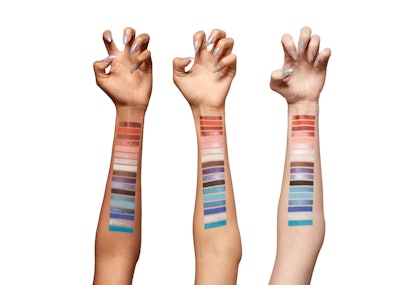Haus Laboratories' Stupid Love Eyeshdaow Palette swatches on different skin tones