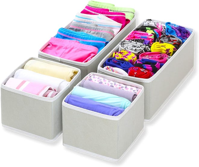 Simple Houseware Foldable Drawer Organizers (4-Pack)