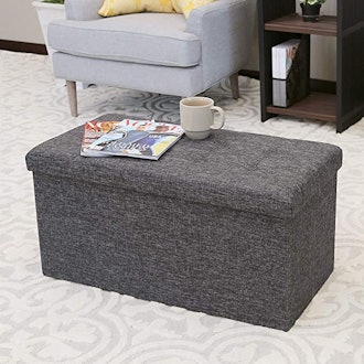 Seville Classics Foldable Tufted Storage Bench