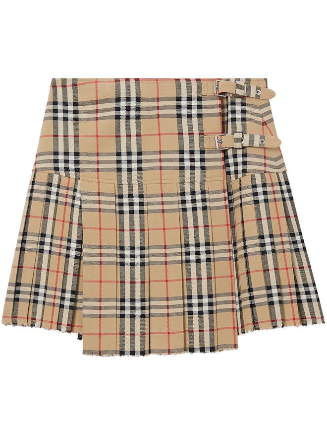 Vintage Check Kilt Skirt