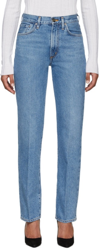 Ksenia Schnaider COWBOY PANTS - Straight leg jeans - vintage denim mixed  colour/blue denim 