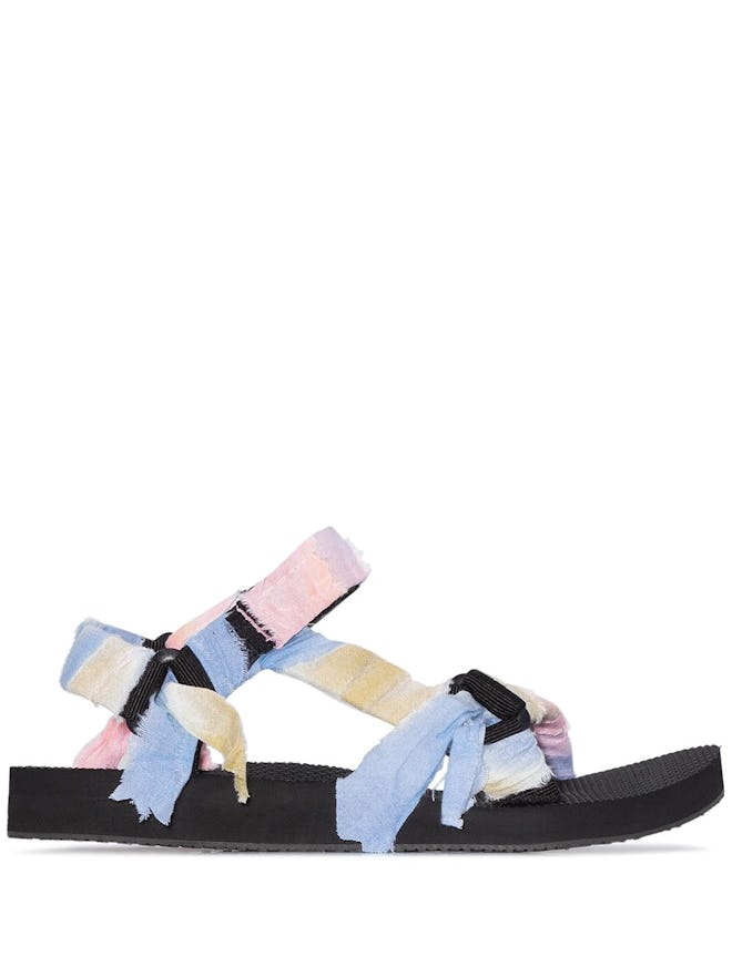 Panelled Knotted Flat Sandals