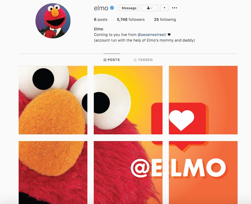 'Sesame Street's Elmo is now a member of Instagram. 