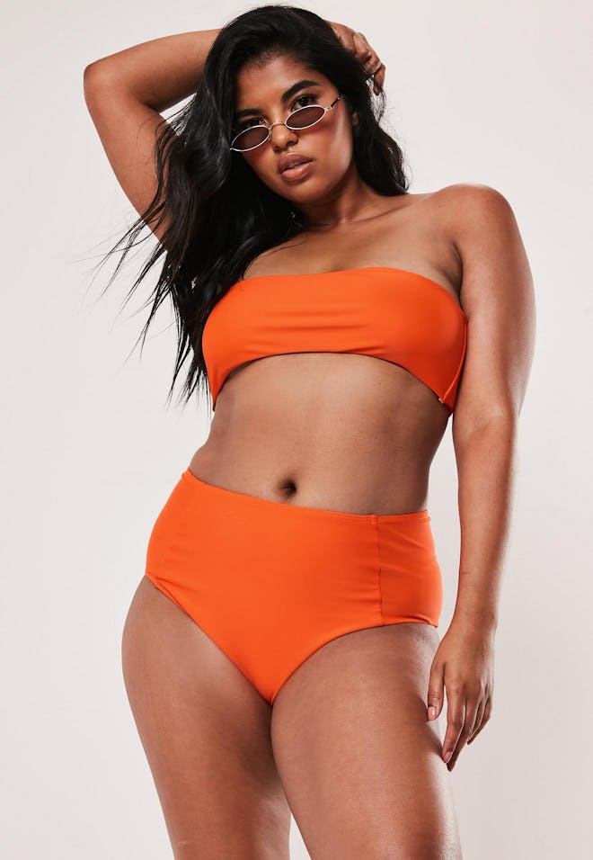 Missguided Plus Size Orange Bandeau Bikini