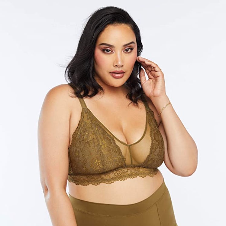 Savage X Fenty Women's Curvy Floral Lace & Mesh Bralette