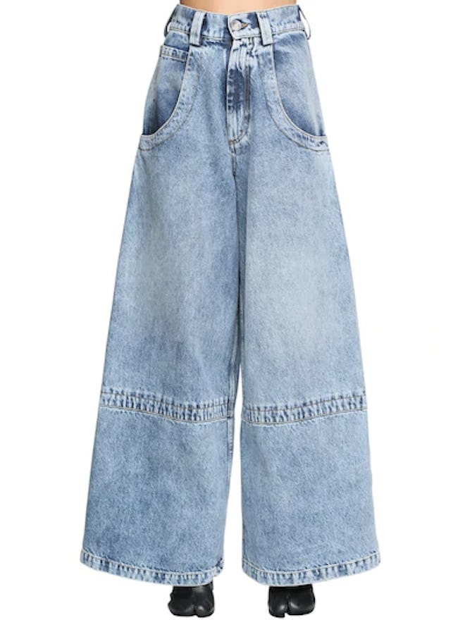 Diane Keaton Wide Leg Cotton Denim Jeans