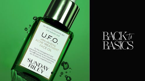 A bottle of Sunday Riley's salicylic acid scalp treatment