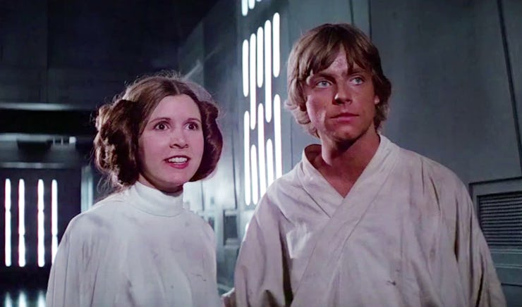 Princess Leia Organa and Luke Skywalker from Star Wars The Empire Strikes Back.