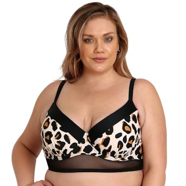 LYSA Plus Size Leopard Print Bikini Top