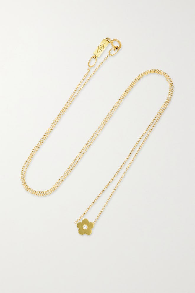 Mini Daisy 18-Karat Gold Diamond Necklace
