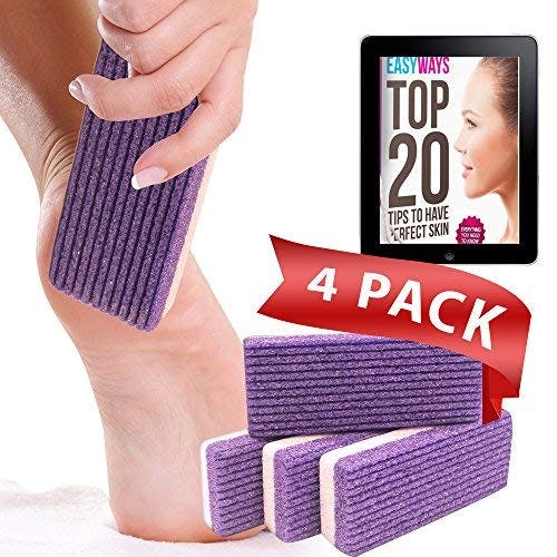 Love Pumice 2 in 1 Pumice Stone for Feet, Hands and Body (4-Pack)