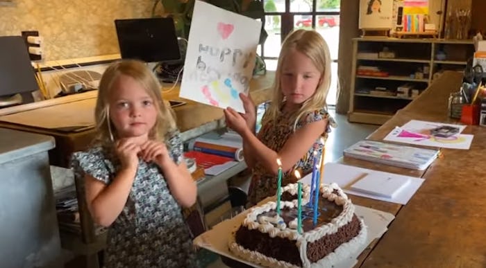 Jimmy Fallon celebrated his wife's birthday at home with his daughters.