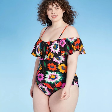 Sea Angel Women's Plus Cold Shoulder One Piece Swimsuit 
