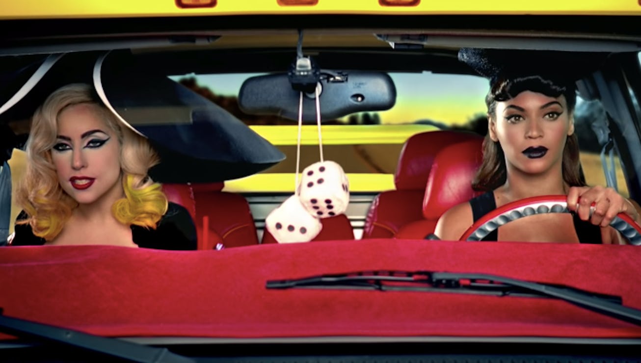 Lady Gaga and Beyoncé in the "Telephone" music video.