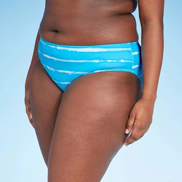 Xhilaration Women's Plus Size Hipster Bikini Bottom in Blue Tie-Dye