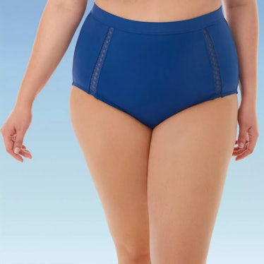 Miracle Brands Women's Plus Size Slimming Control Mesh Inset High Waist Bikini Swim Bottom