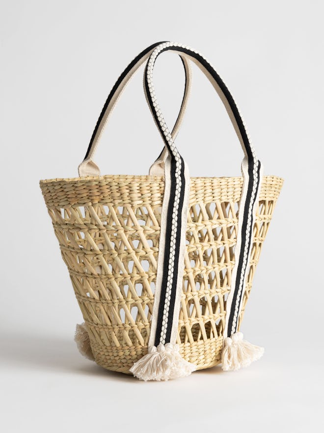 & Other Stories Woven Straw Bucket Bag
