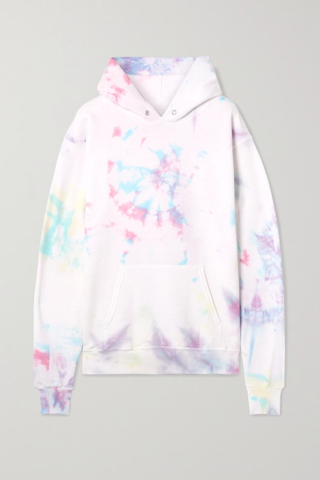 Hailey Oversized Tie-Dyed Cotton Blend Jersey Hoodie