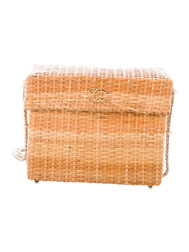 Chanel Vintage CC Wicker Basket Bag