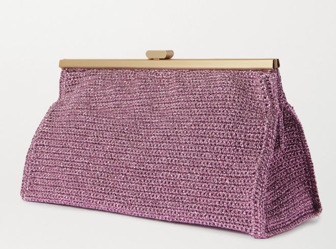 Bourse Crochet-Knit Lurex Clutch