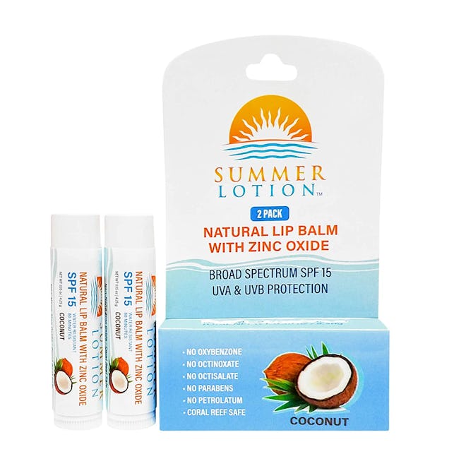 Summer Lotion Natural Lip Balm SPF 15 (2-Pack)