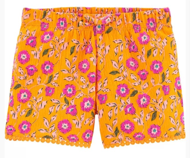 Floral Crinkle Jersey Shorts