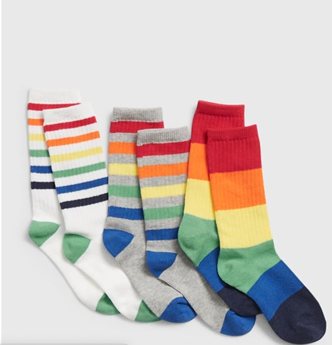 Kids Rainbow Tube Socks 3-Pack