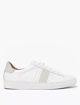 Leather Lace Up Side Stripe Trainers